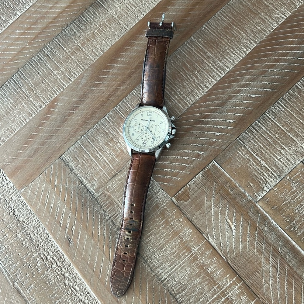 Genuine Embossed Leather Watch - Michael Kors
